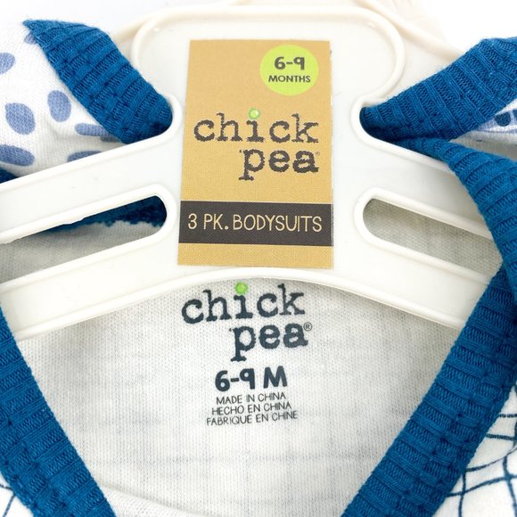 CHICK PEA Grid and Dinosaur Print 2 PK Bodysuits 6-9M - Picture 5 of 12